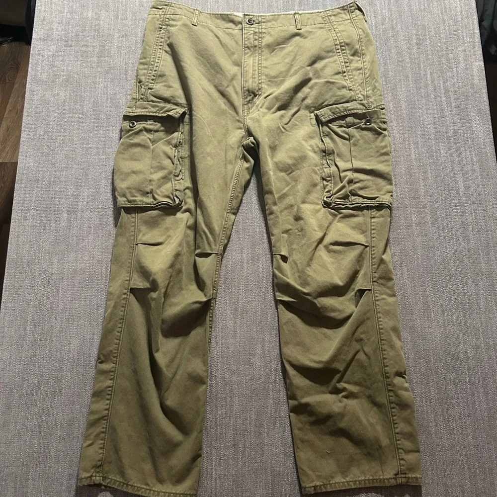 Levi's Cargo Pants Mens 38x32 Olive Green Straight Leg Utility Cotton